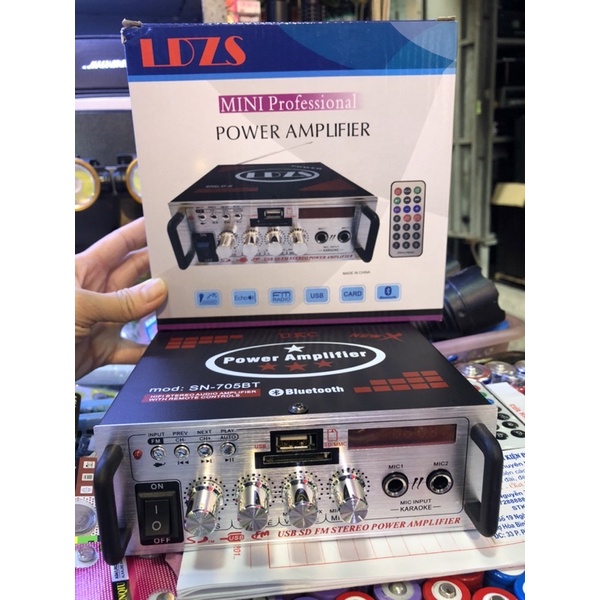 Amply karaoke Bluetooth Amly Xe Hơi 2 Chân Jack MIC Sn 705