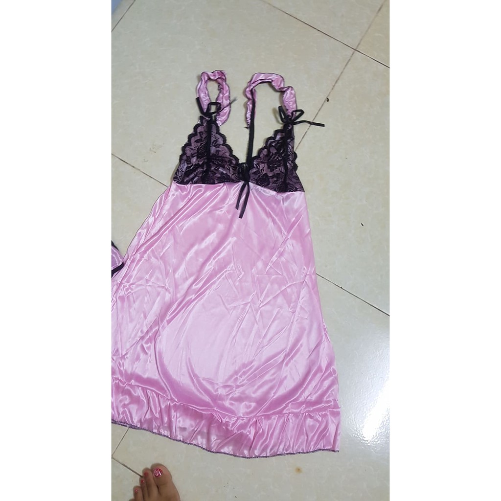 Váy ngủ thun lạnh pha ren tạo vẻ sexy, quyến rũ cho người từ 40-58kg (ảnh thật)