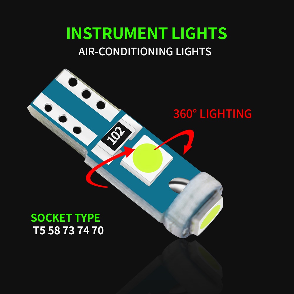 Bóng Đèn LED T5 Siêu Sáng Cho Xe Hơi