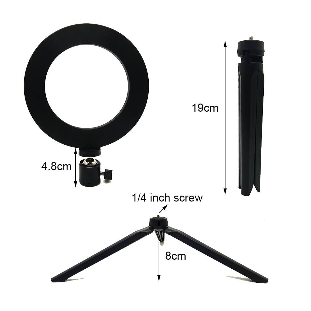 Vòng đèn 16CM / 26CM chiếu hỗ trợ chụp ảnh selfie có giá đỡ tương thích với điện thoại sử dụng đa năng