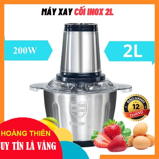 [Siêu Khỏe] Máy Xay Thịt Cối Inox Đa Năng Dao 4 Lưỡi FOOD PROCESSOR HDA,Thiết bị xay trộn nghiền - Dung Tích 2 lít