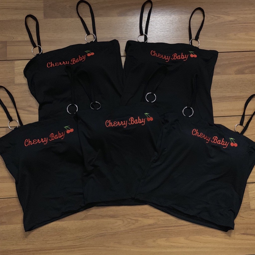 Áo 2 dây khoen Cherry baby cute xinh xắn