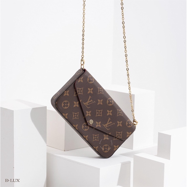 Túi quai xích lv.kèm 2 ví nhỏ size22cm fullbox