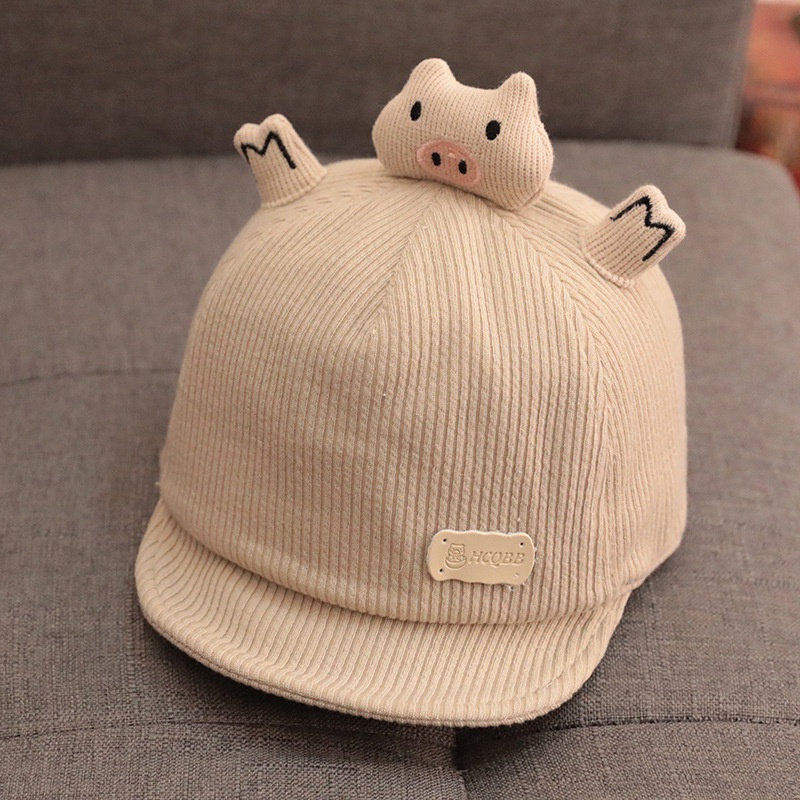Mũ cho bé chất vải xin hình chú lơn siêu đáng yêu cho bé trai bé gái 3 đến 18 tháng