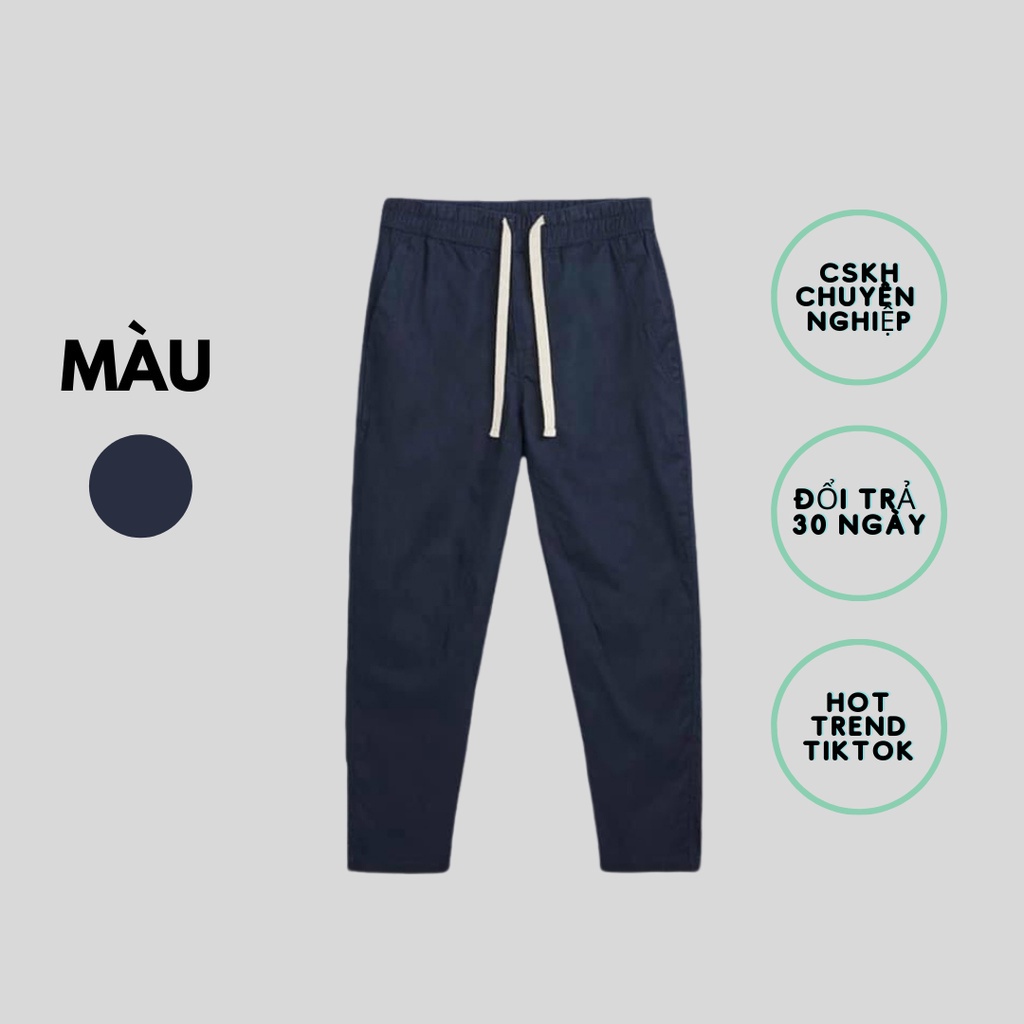 Quần đũi zara ống suông màu navy, vải đũi, form rộng, mặc rất thoải mái và thoáng mát - NEVADA