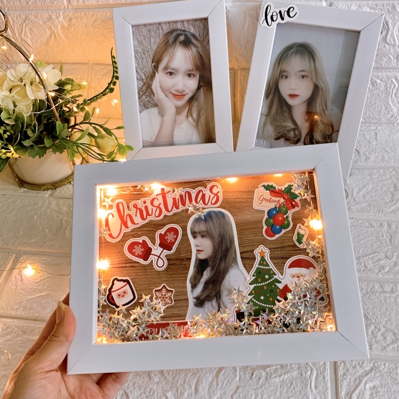 Khung ảnh 2d size 13x18cm trang trí sẵn - có nguyên liệu tự làm