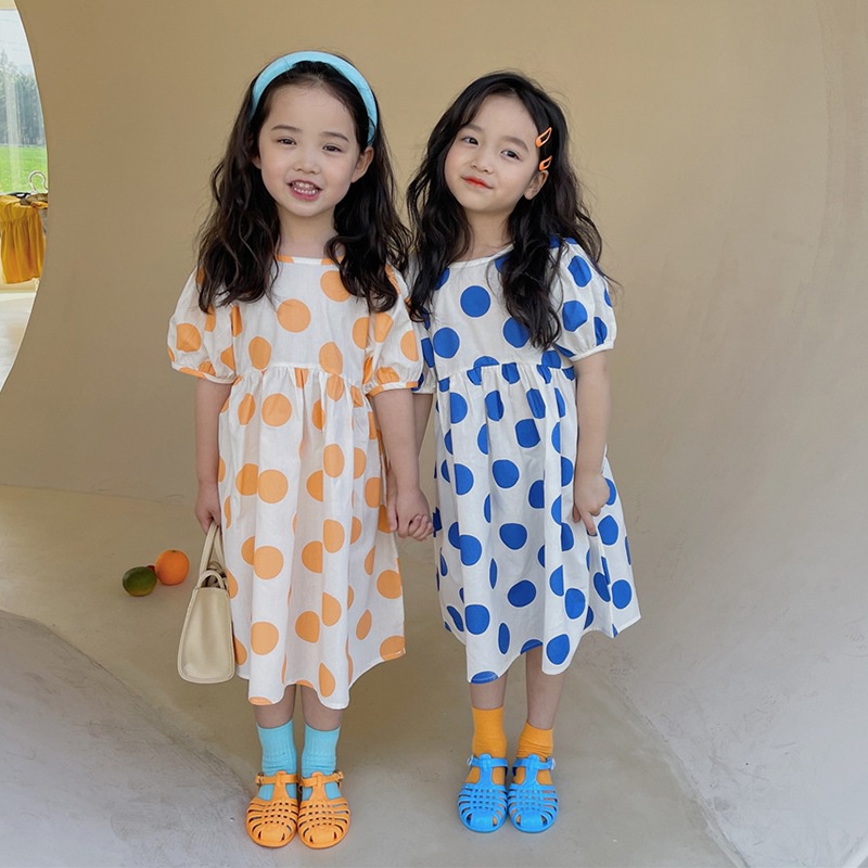 Đầm Công Chúa Tay Phồng Dài Dễ Thương Phong Cách Phương Tây Thời Trang Mùa Hè Cho Bé Gái