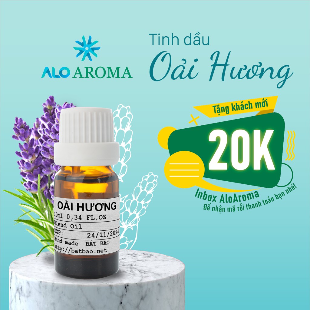 Tinh Dầu Oải Hương Thiên Nhiên thanh lọc không khí, kháng khuẩn, chống viêm Lavender Essential Oil AloAroma