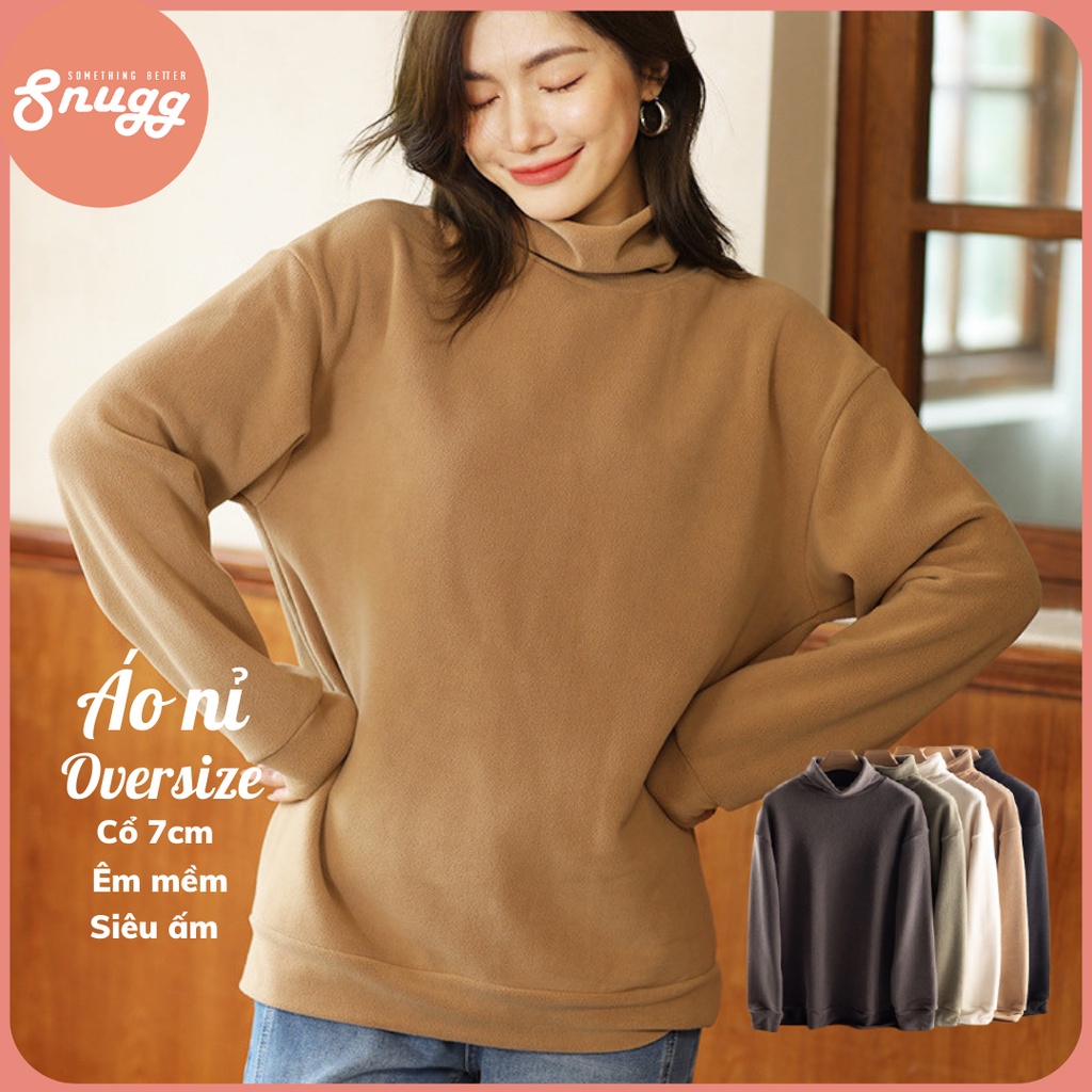 Áo nỉ dáng rộng êm mềm siêu ấm cho mùa đông- Bầu bí bon chen được Snugg Việt SNU2103