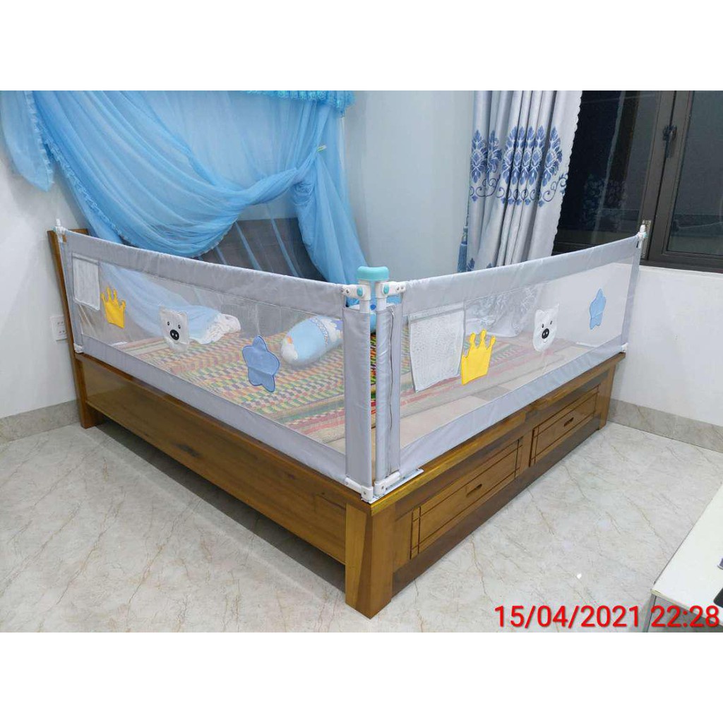 Thanh chắn giường 2021 Babyshark an toàn tiện lợi nâng hạ dễ dàng tránh chấn thương cho em bé