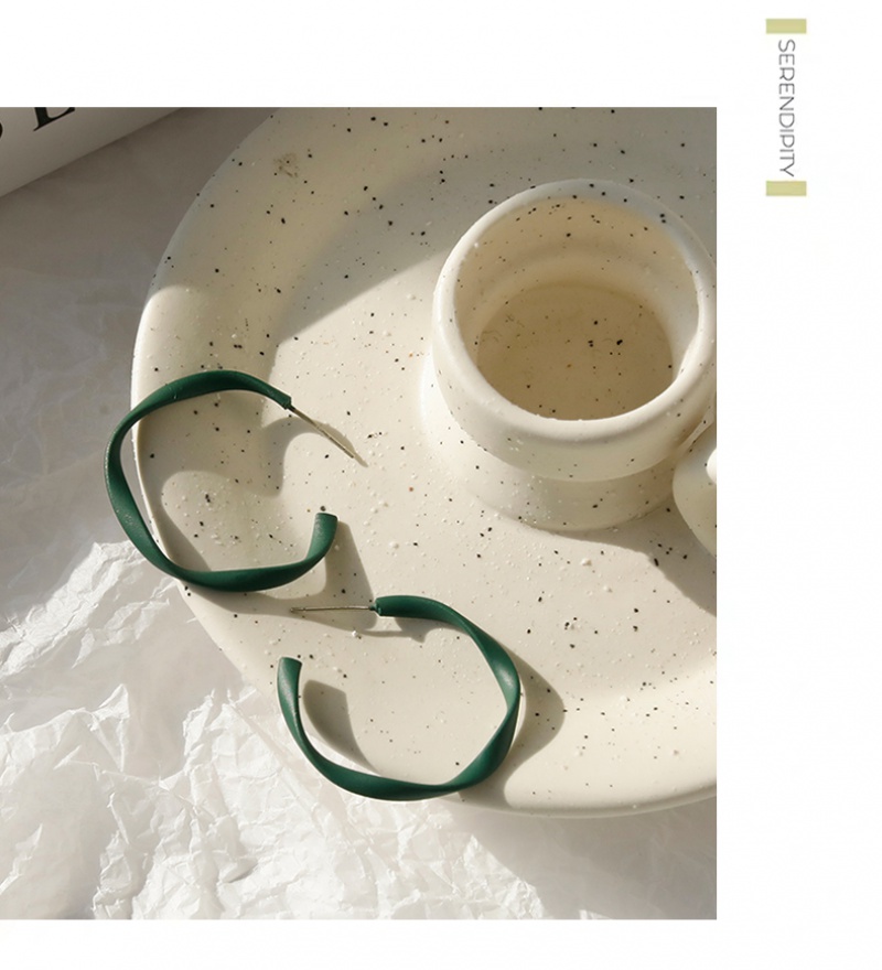 Khuyên tai tròn mạ bạc 925 phong cách đơn giản retro xinh xắn