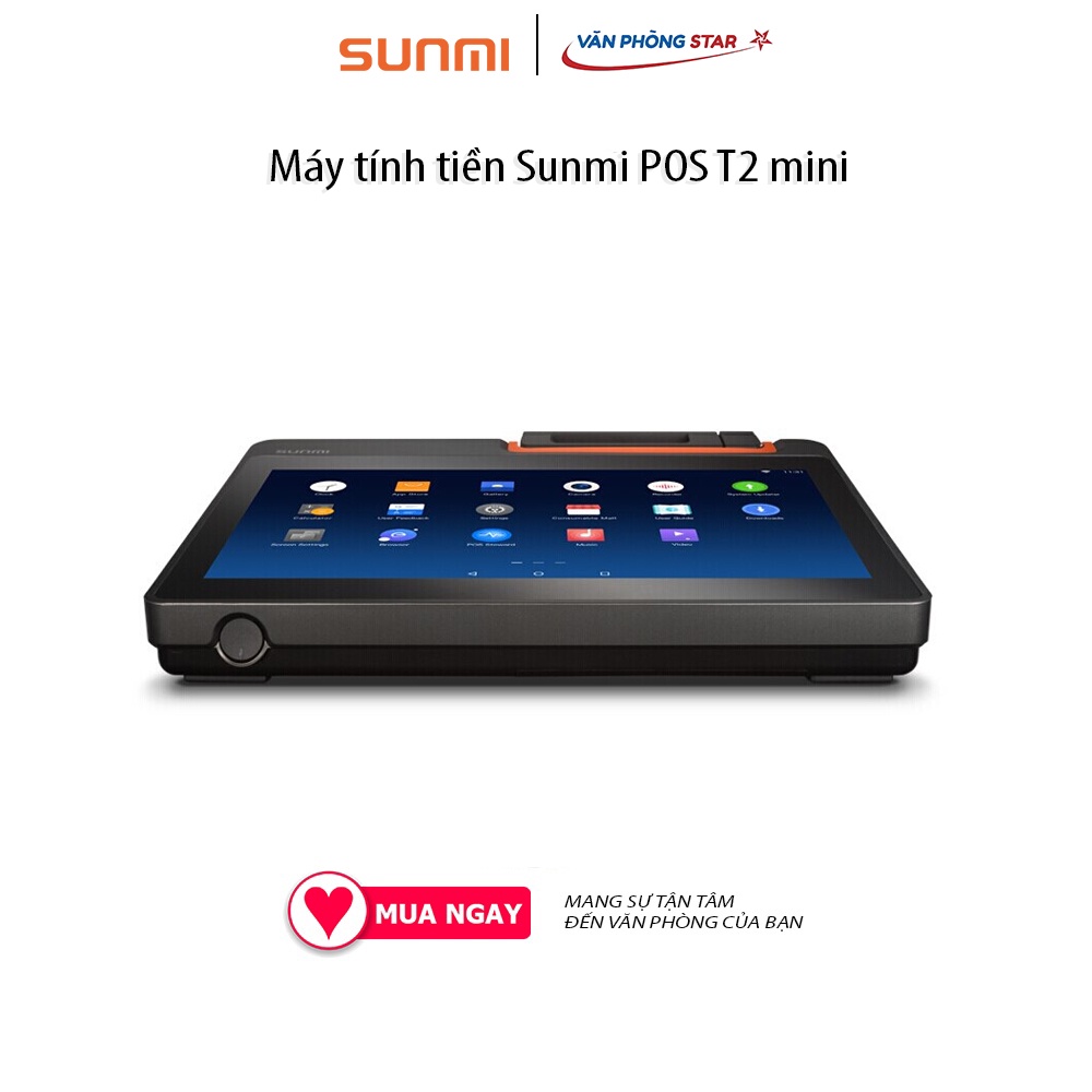 Máy POS T2 Mini - L1320 tích hợp máy in nhiệt hỗ trợ thanh toán qua nhiều hình thức RAM 1GB + ROM 8GB