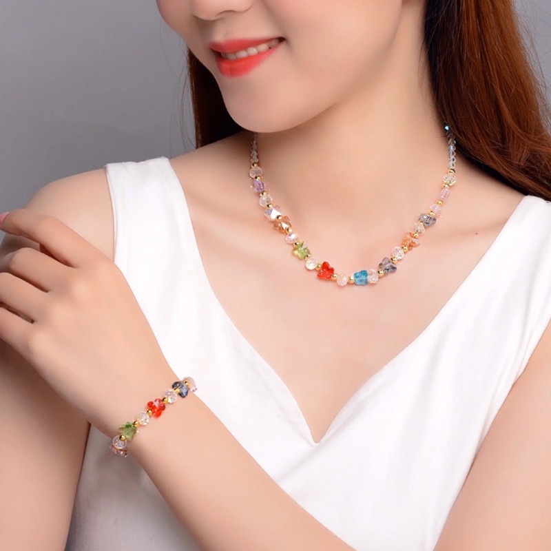 Vòng Tay Đính Đá Pha Lê Hình Bướm Đơn Giản Phong Cách Hàn Quốc Thời Trang Cho Nữ