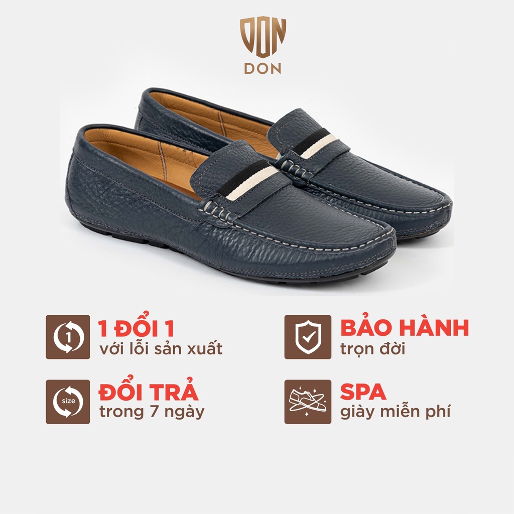 Giày Lười Nam Da Bò DON ITALO, Đế Khâu, Nhẹ, Mềm, Êm, Mát  , Bảo Hành Trọn Đời