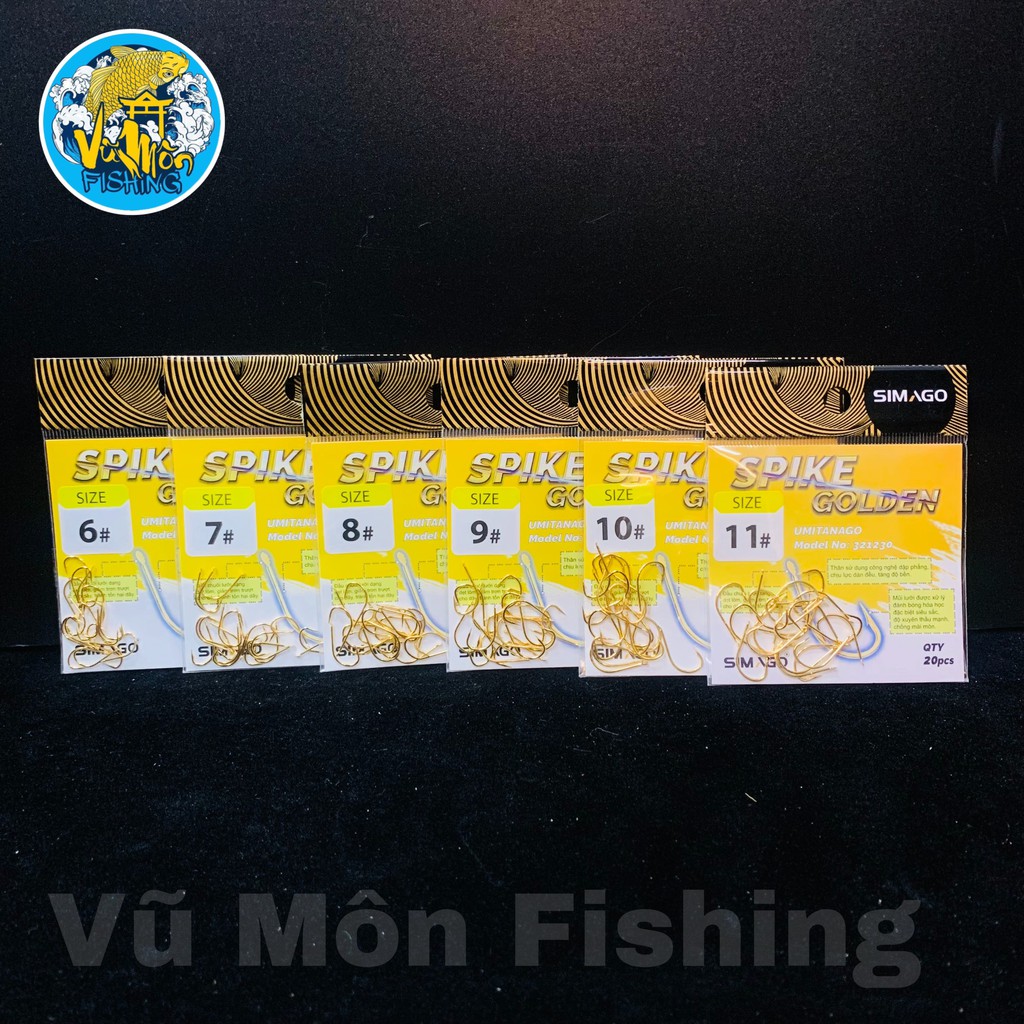 Lưỡi Câu Cá Dã Ngoại Có Ngạnh Siêu Đẹp SPIKE GOLDEN - Vũ Môn Fishing