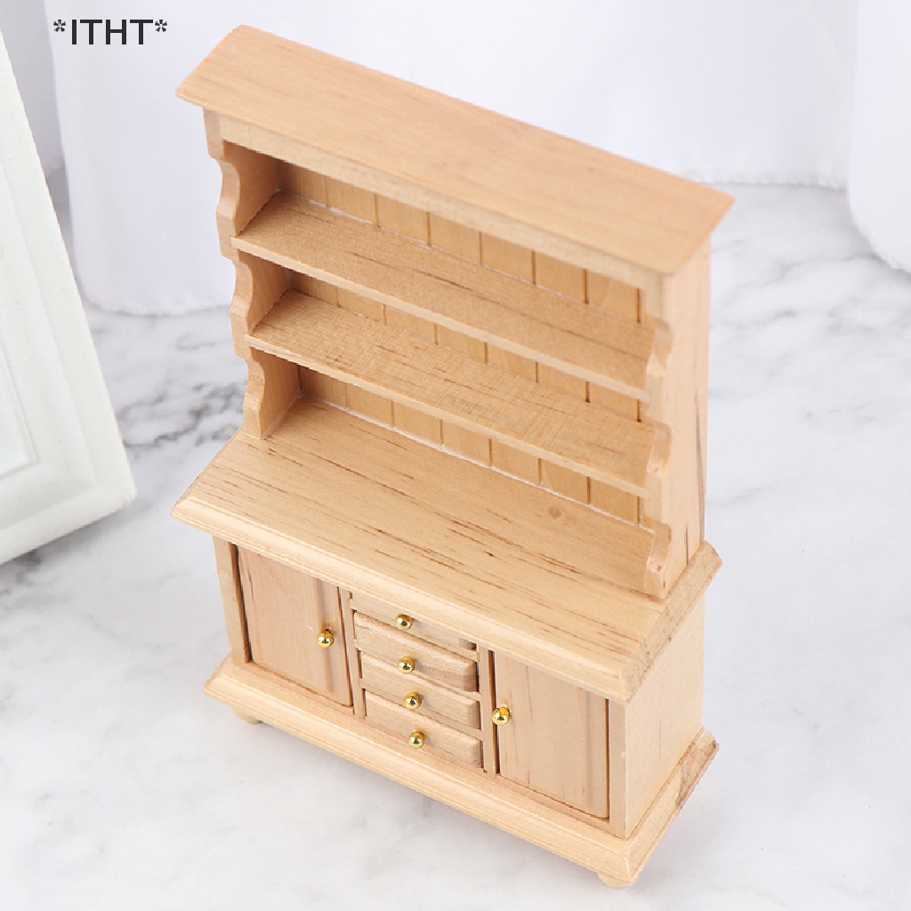 Kệ Sách / Tủ Nội Thất Bằng Gỗ Tỉ Lệ 1: 12 Trang Trí Nhà Búp Bê