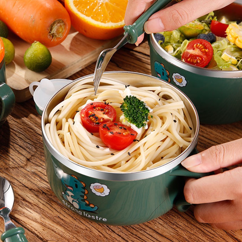 Bát Ăn Dặm Cách Nhiệt Bằng Thép Không Gỉ 316 Có Nắp Đậy Tiện Lợi Dành Cho Bé