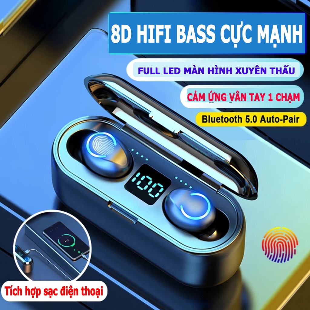 Tai nghe bluetooth AMOI F9 Pro Max Quốc Tế - Dễ Dàng Kết Nối - Pin Siêu Trâu