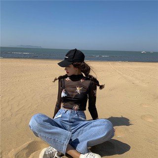 Áo Croptop Angel thiên thần đen