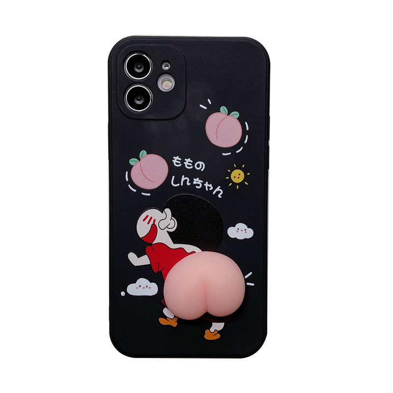 Ốp điện thoại in hình Cậu Bé Bút Chì Shin Chan 3D dành cho iPhone 12 Pro Max 11 Pro 7plus 6 6s 8 Plus XS Max XR X SE2