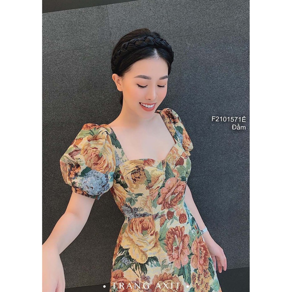 ĐẦM HOA VẢI GẤM (CÓ MÚT NGỰC)