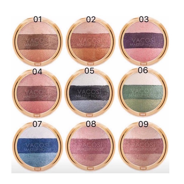 [Hàng chính hãng] Phấn mắt phối 3 màu Vacosi Eyeshadow 5g