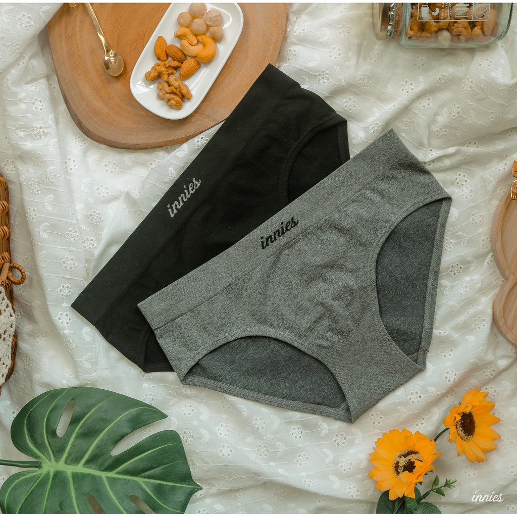 Combo 2 quần lót nữ Innies dạng Hipster (Xám - Đen)