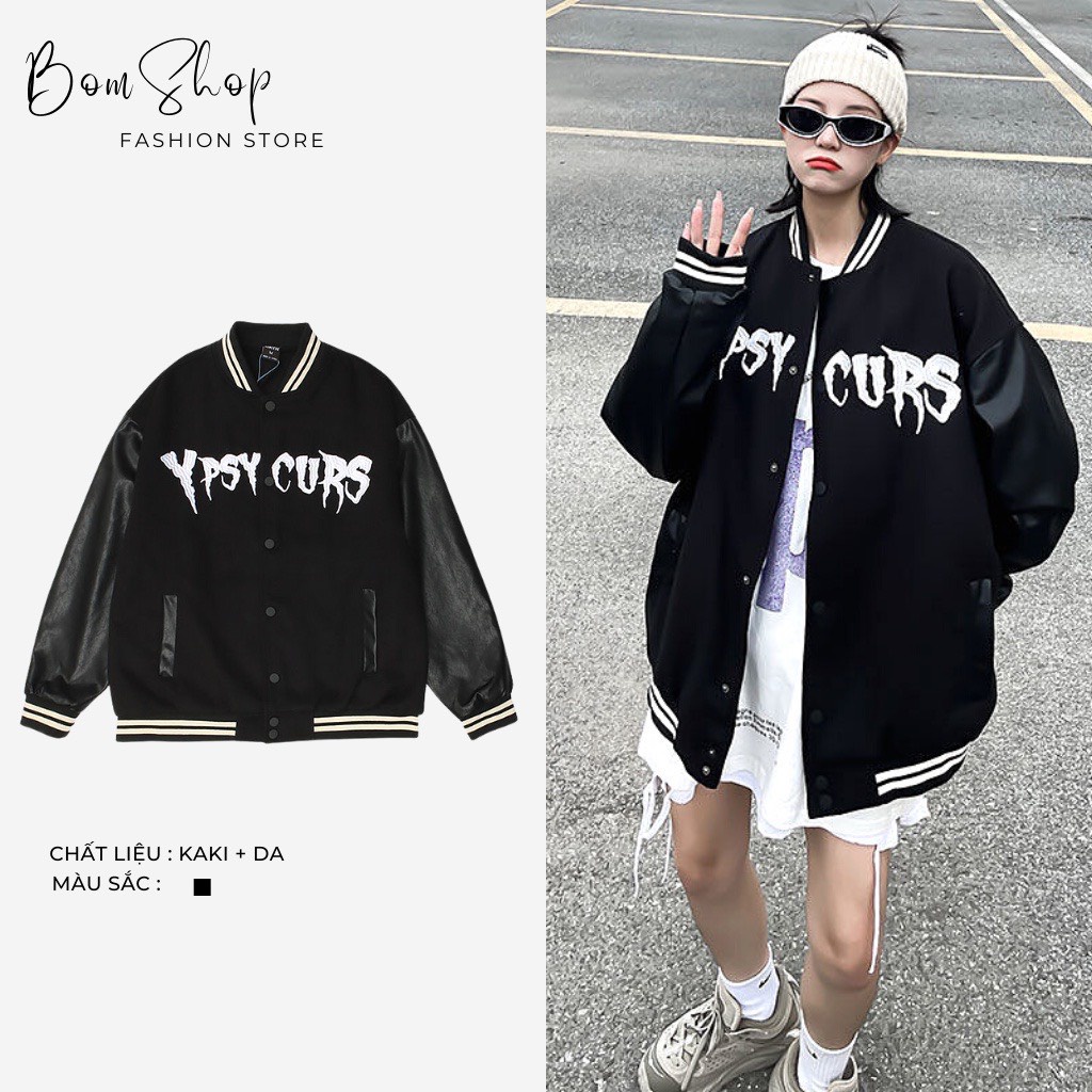 Áo khoác Bomber phối tay da PSY-7C0T