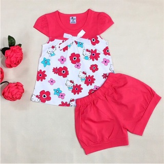 (SIZE 8-12) (25-35kg) ĐỒ BỘ THUN ĐÙI IN HOA MẶC NHÀ CHO BÉ GÁI