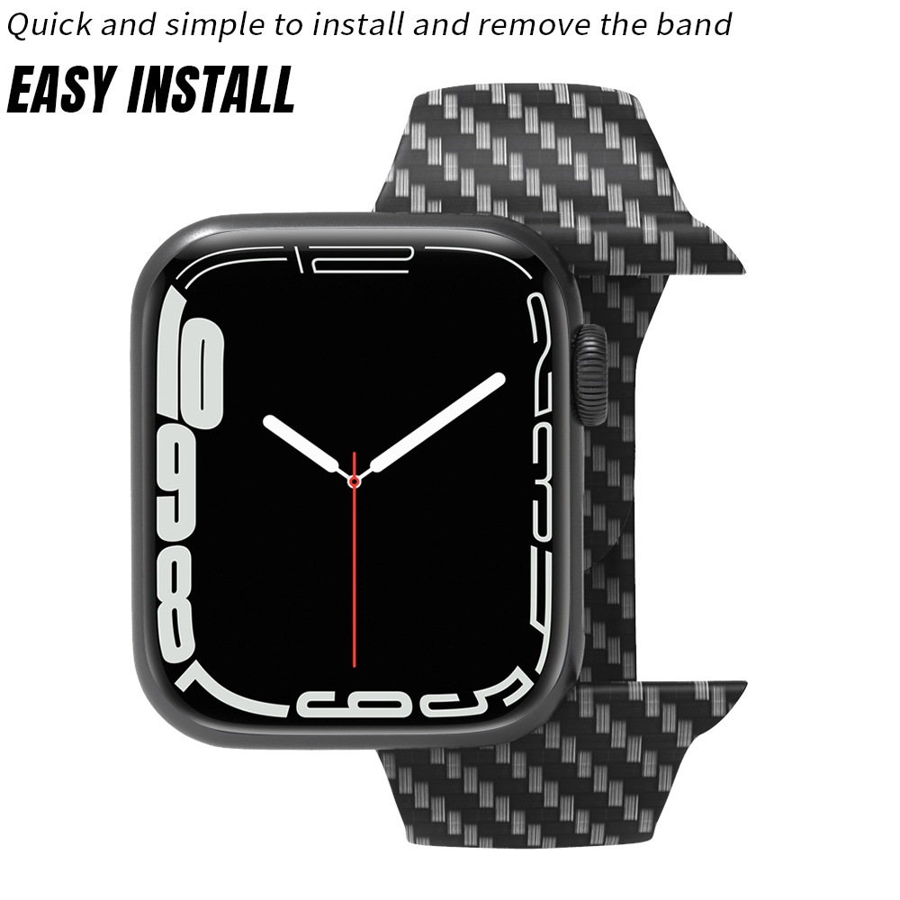 Dây Đeo Đồng Hồ Apple Watch Series 3 5 6 SE 7 / 1 Bằng Sợi Carbon