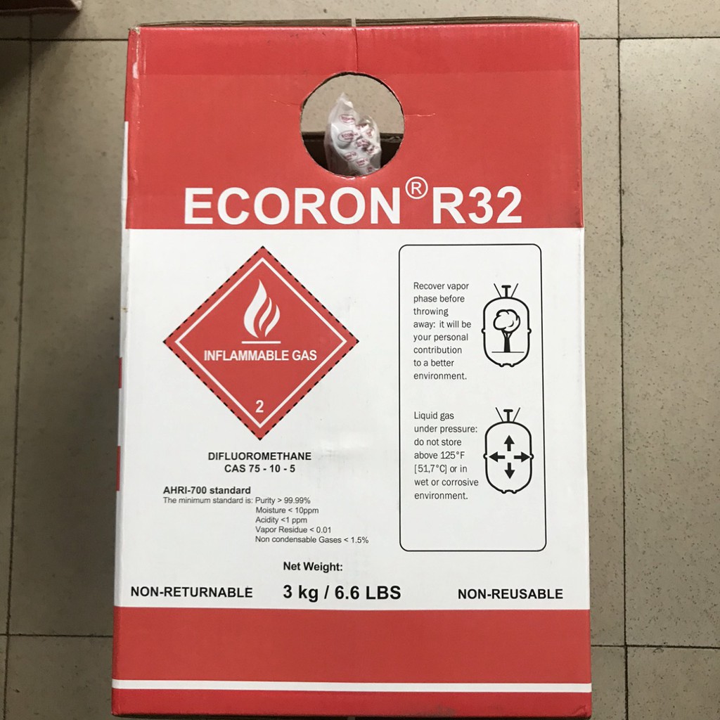 [Có sẵn] Gas lạnh R32 Ecoron (3.0 Kg / bình )