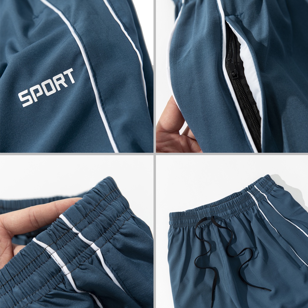 Quần Đùi Nam Thể Thao Phối Sọc Thời Trang Mặc Tập Gym AVENTINO H12