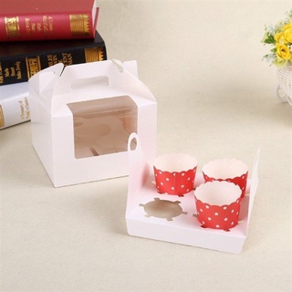 Hộp cupcake 4 ô - quai xách