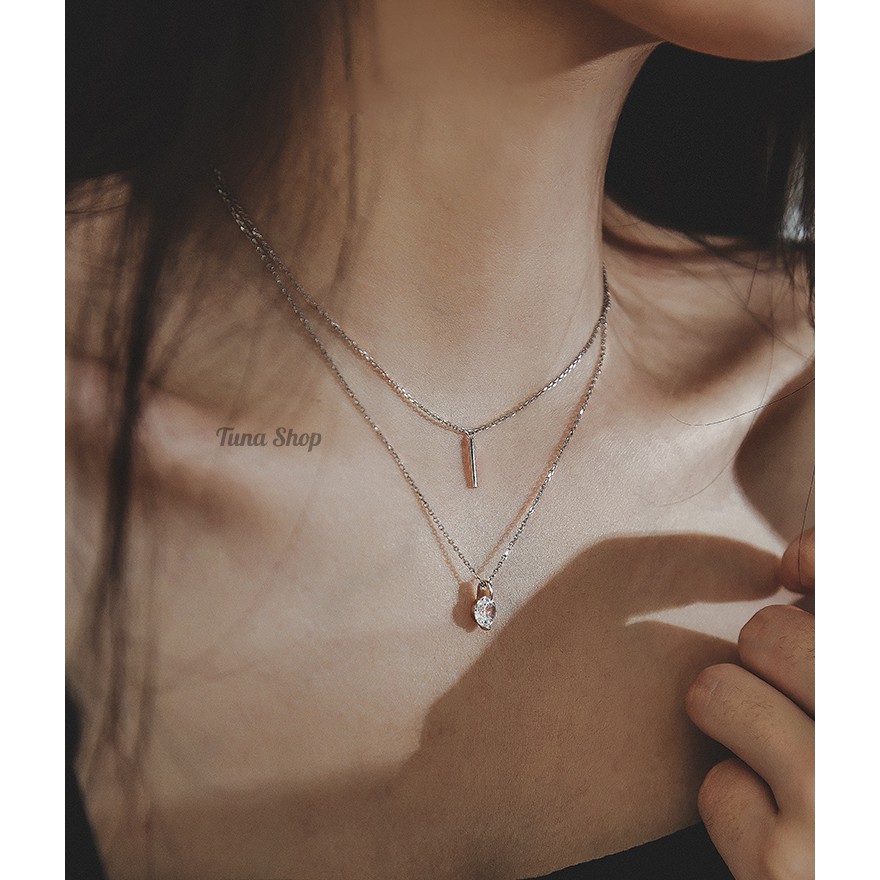Vòng cổ Bạc 2 tầng TUNA SILVER, Dây chuyền Bạc cao cấp, 𝑽𝒊𝒅𝒆𝒐 𝒕𝒉𝒂̣̂𝒕  cam kết chuẩn Bạc