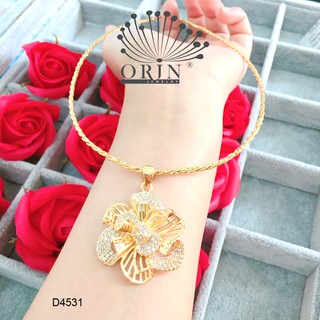 Kiềng dẻo, kiềng cổ nữ dạng bính mặt hoa xoáy nhụy giữa đính đá thiết kế cao cấp Orin D4531