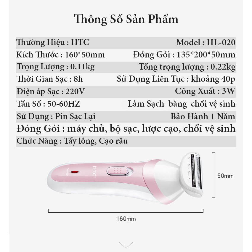 Máy Cạo Lông Vùng Kín Nách Tay Chân, Đầu Cắt Tích Hợp 3in1 Tỉa Và Cạo Đồng Thời - Hàng Chính Hãng