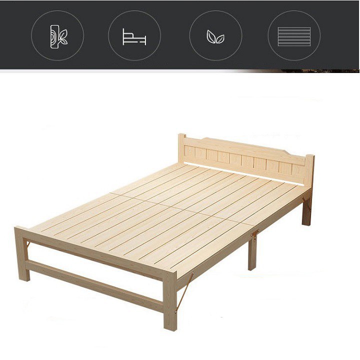 Giường ngủ [ ảnh thật ] , giường xếp gỗ thông gấp gọn 60cm,80cm,100cm,120cm,150cm | BigBuy360 - bigbuy360.vn