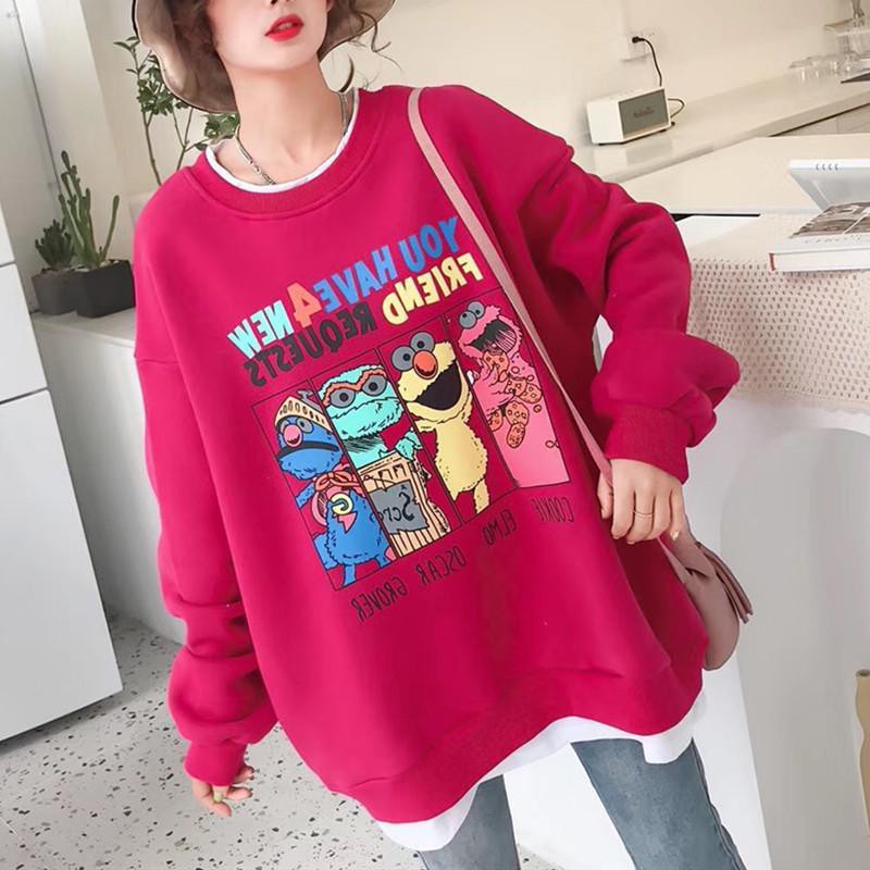 Áo Sweater phong cách thời thượng cá tính phối thêm cổ và vạt kiểu sơ mi trong chất liệu nỉ ngoại cao cấp HM056