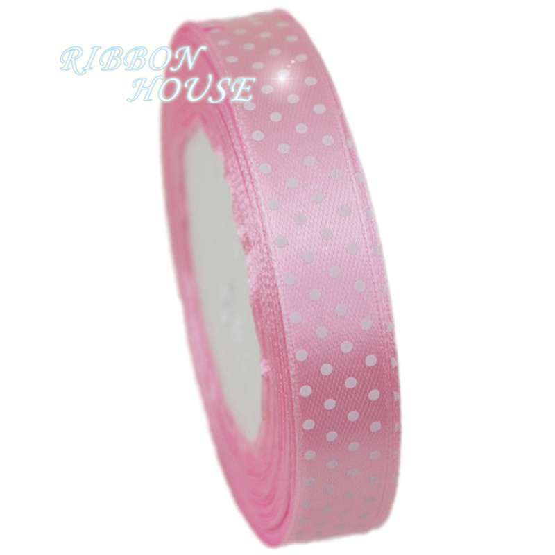 Cuộn Dây Ruy Băng Họa Tiết Chấm Bi 25 Yards/Cu 15mm Dùng Để Trang Trí Gói Quà