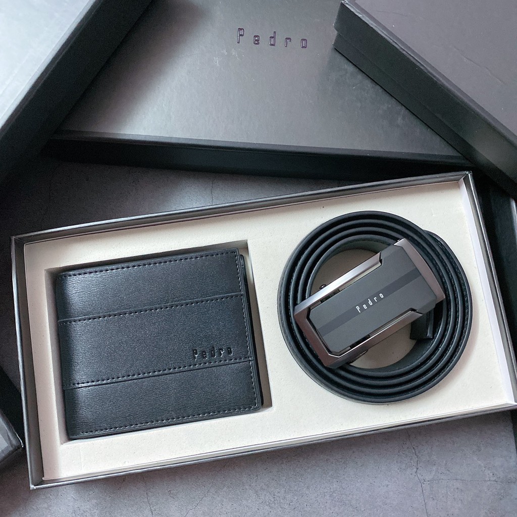 Set nịt ví nam pedro da thật fullbox snv v242