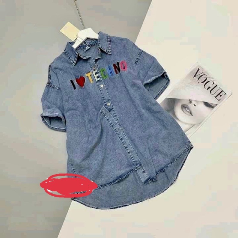 Sơ mi jean chữ 104k(10)