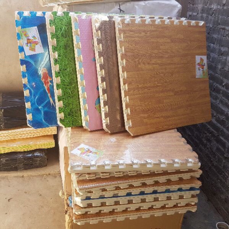 Xốp trải sàn combo 6 miếng vân gỗ , thảm xốp xpe cho bé ngồi êm ái
