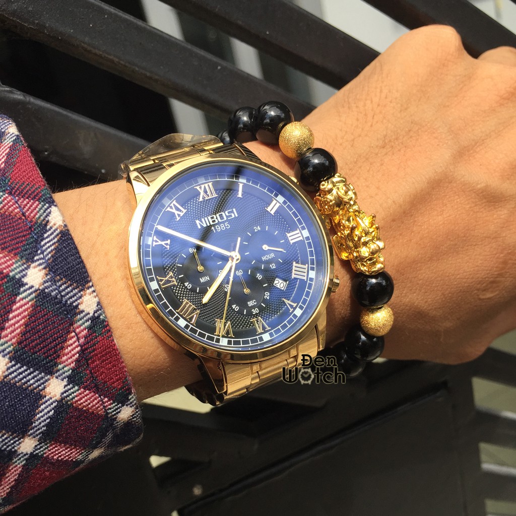 (TẶNG VÒNG TAY) Đồng Hồ Nam Nibosi 2339 Chính Hãng Full Box Dây Thép | BigBuy360 - bigbuy360.vn