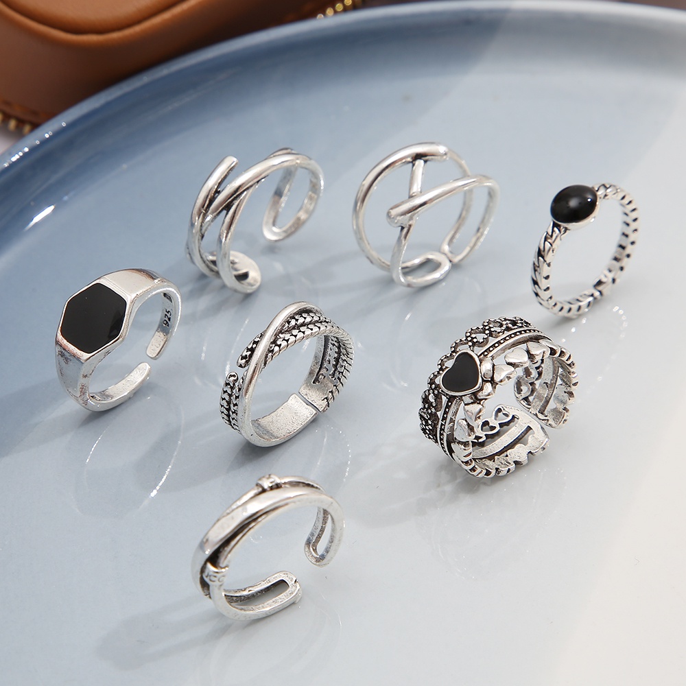 Set 7 Nhẫn Bạc Thời Trang Nữ Tính