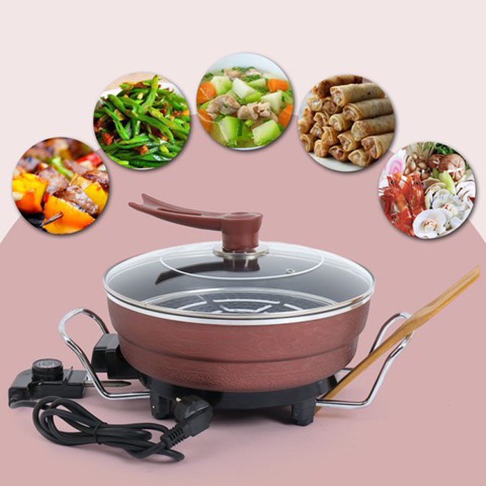 Nồi Lẩu Kiêm Chảo Điện Đa Năng OSAKA Họa Tiết Cao Cấp [Bảo hành 6 tháng]