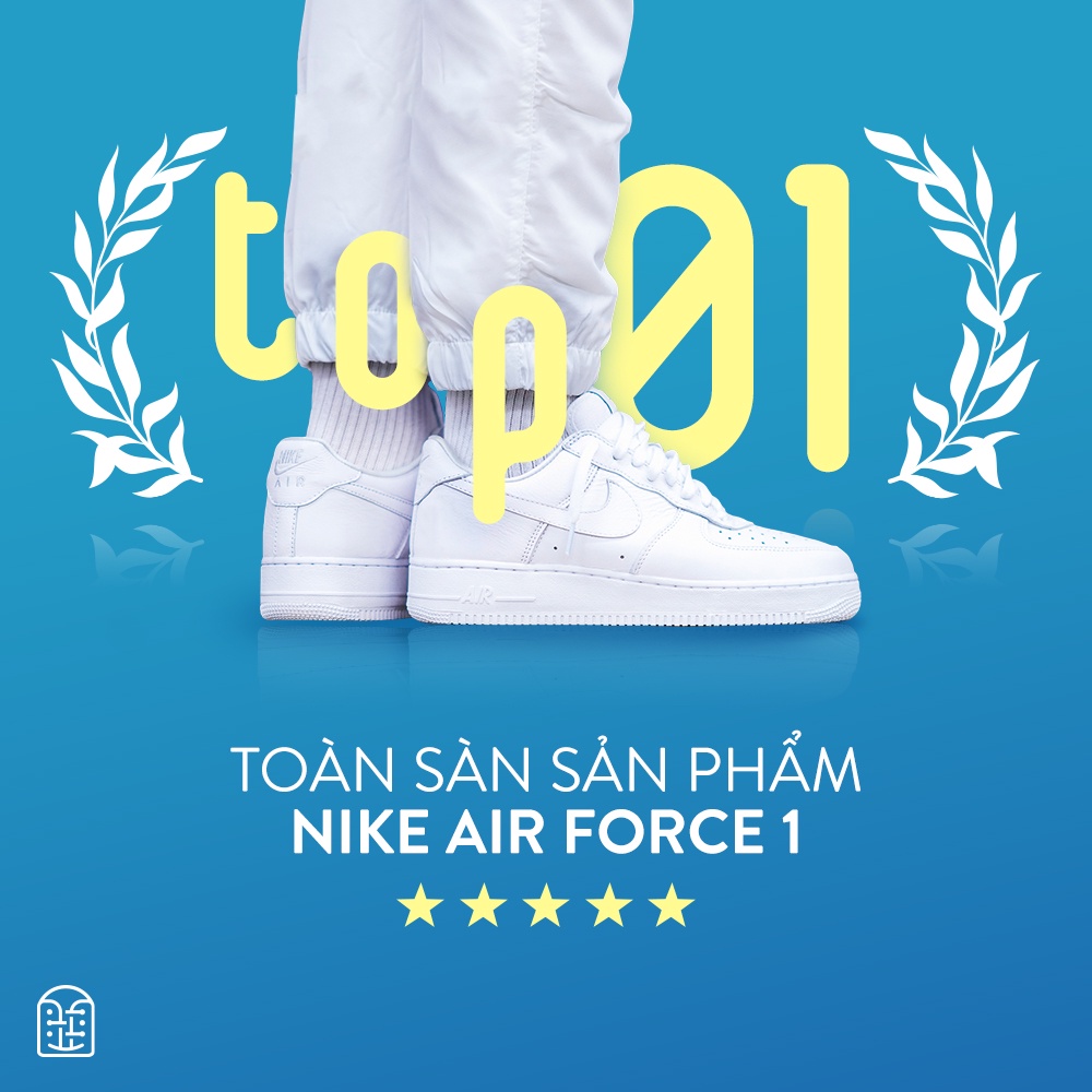 Giày air force 1 chính hãng cho nam nữ, af1 all white real fullbox Present Original Sneakers