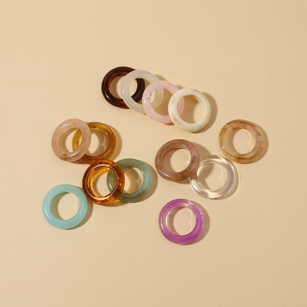 MKEB Nhẫn resin trong suốt phong cách Hàn Quốc đáng yêu cho nữ