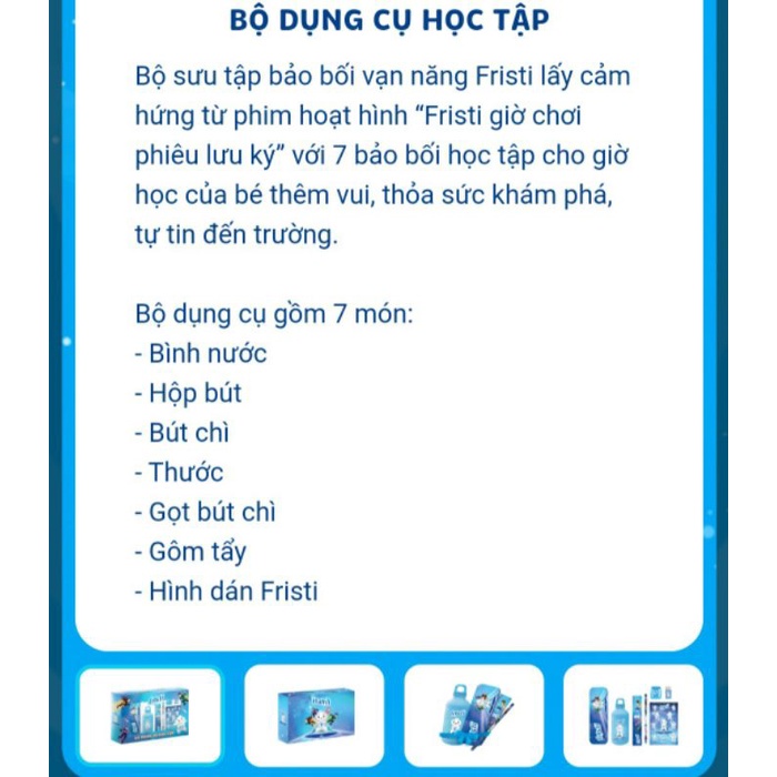 Bộ dụng cụ học tập cho bé (quà khuyến mại Fristi)