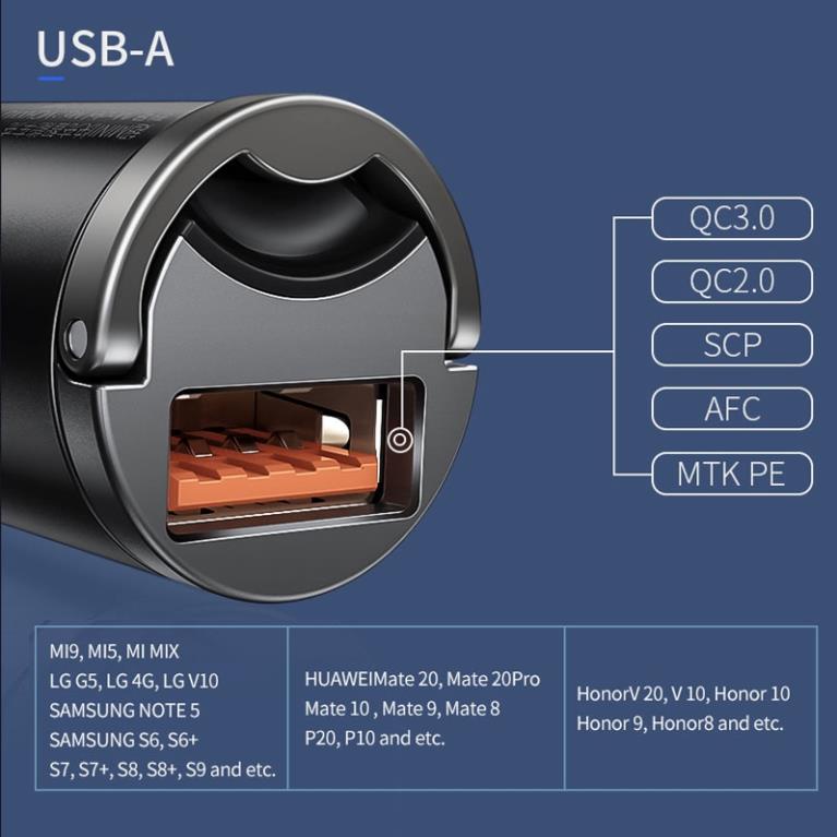 Baseus -BaseusMall VN Tẩu sạc nhanh 30W Baseus Tiny Star Gen4 PD/QC 3.0 dùng cho xe hơi