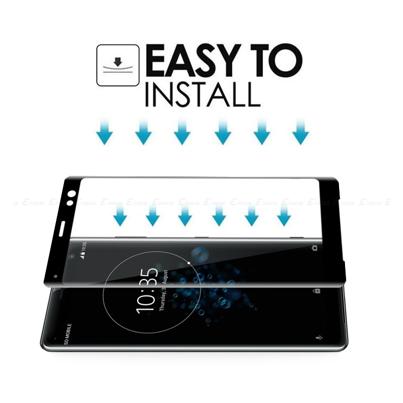 Kính cường lực bảo vệ màn hình viền cong dành cho Sony Xperia Xz3 Xz2 Xz1 Compact Premium Xa1 Xa2 Plus Ultra